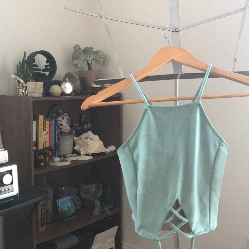 Missguided Suede Tie Crop Top